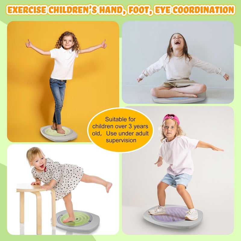 PullCrease Balance Board for Kids, 20 Inch Maze Rocking Seesaw with 2 Balls, 3 Replacement Labyrinth Boards, Plastic Toddler Wobble Board Rocker for Sensory Training, Non-slip Pedals, Max Load 130 Lbs - Image 5